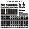 3/8" Drive Impact Socket Set, 49 Piece 6-Point Standard SAE & Metric Sockets gallery