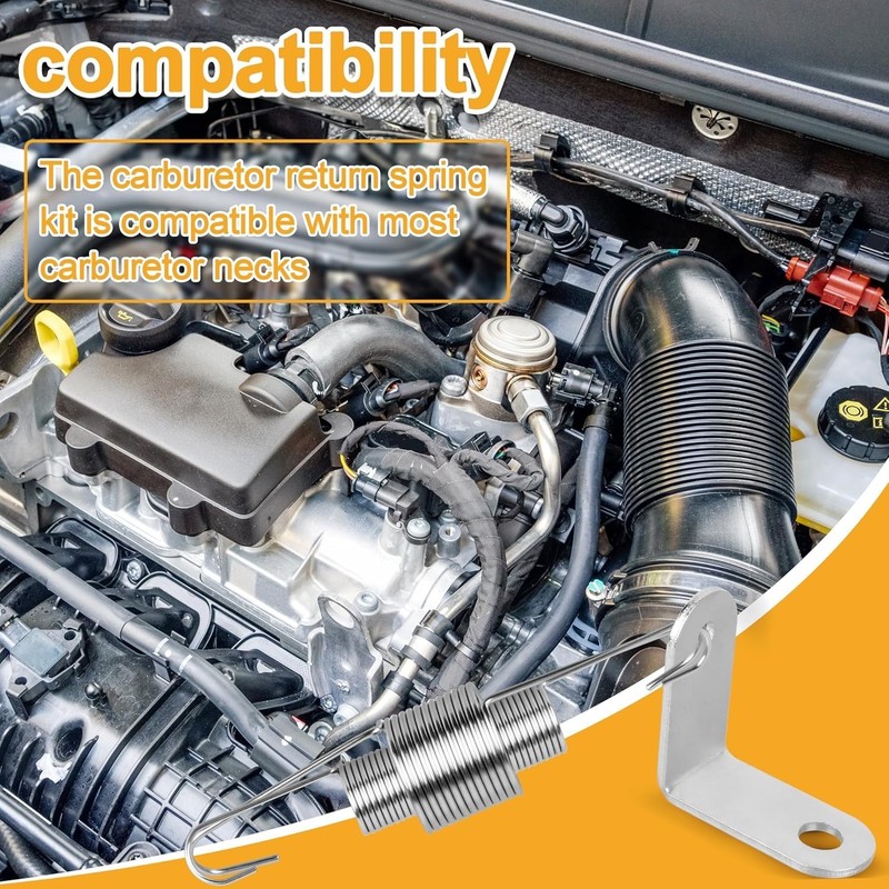 Complete Carburetor Return Spring Kit - Metal Bracket & Throttle Spring Included gallery