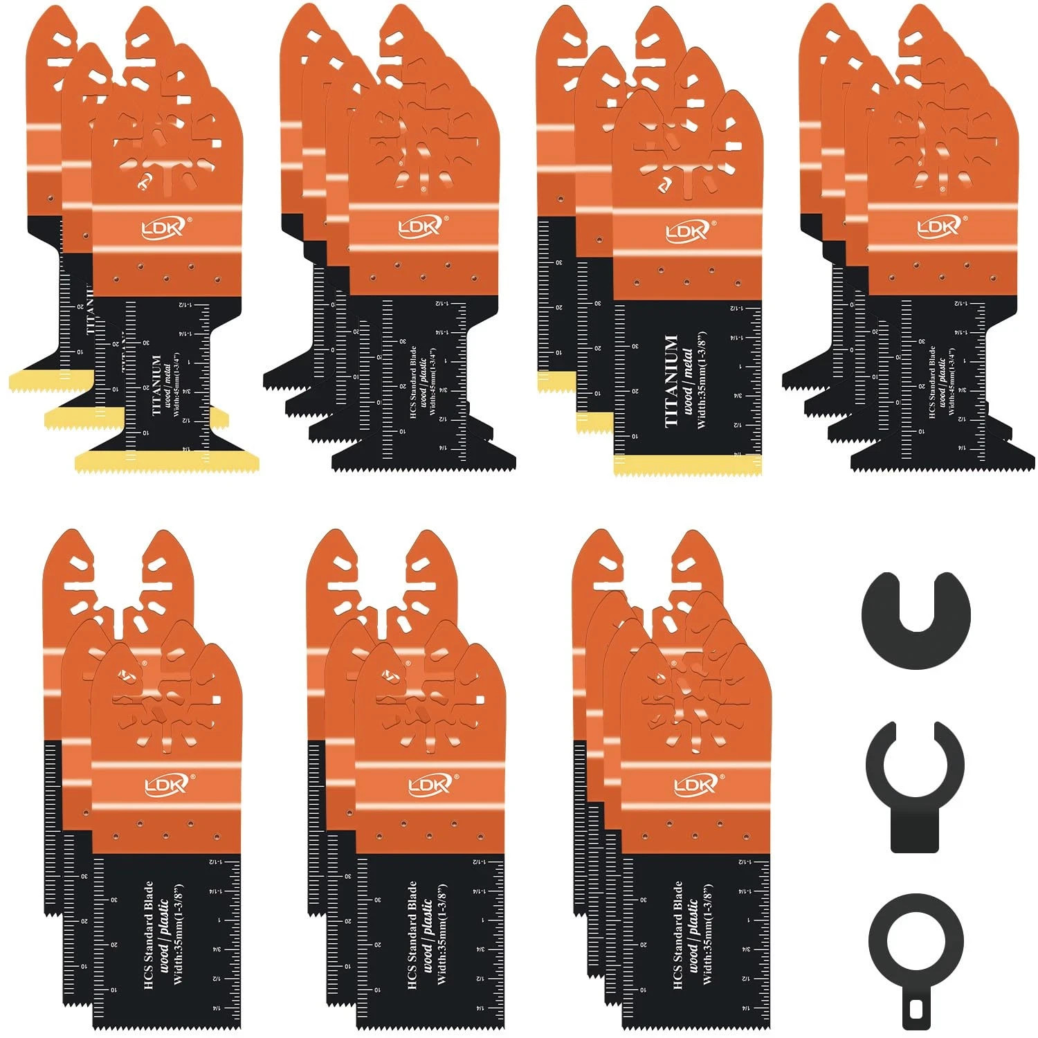 24Pc Oscillating Tool Blades, Professional Titanium Universal Multitool Blades f gallery