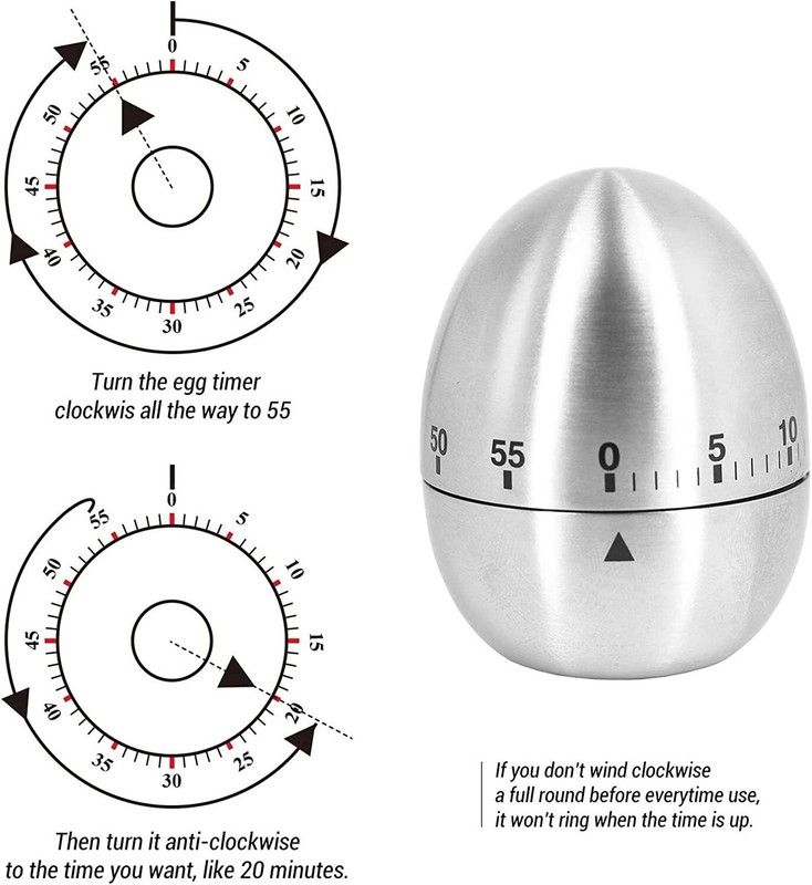 Egg Shape Timer 60 Minute Cute Timer for Kitchen Exercise Learn Cooking gallery