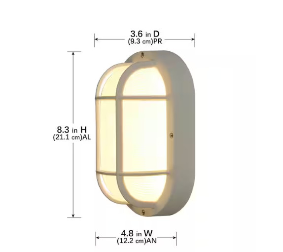 White LED Outdoor Bulkhead Light w/ CCT Color Switchable from 3000K, 4000K, 5000 gallery