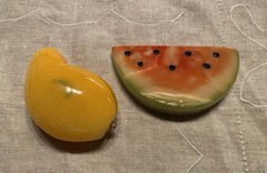 Stone Fruit Mango And Watermelon Slice Decorative Vintage