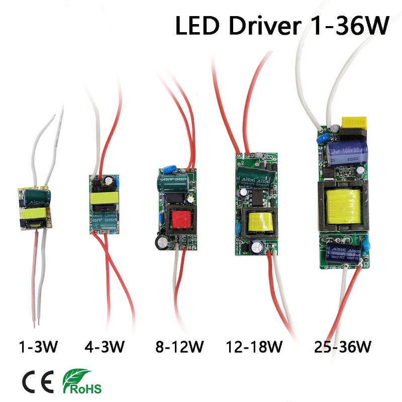Led driver adapter power supply IC transformer 1-36W 1-3W 10W 30W 50W DIY DC12V gallery