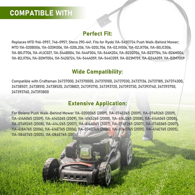 2Pcs 56Inch Replacement Engine Brake Zone Control Cable For Craftsman Lawn Mower gallery