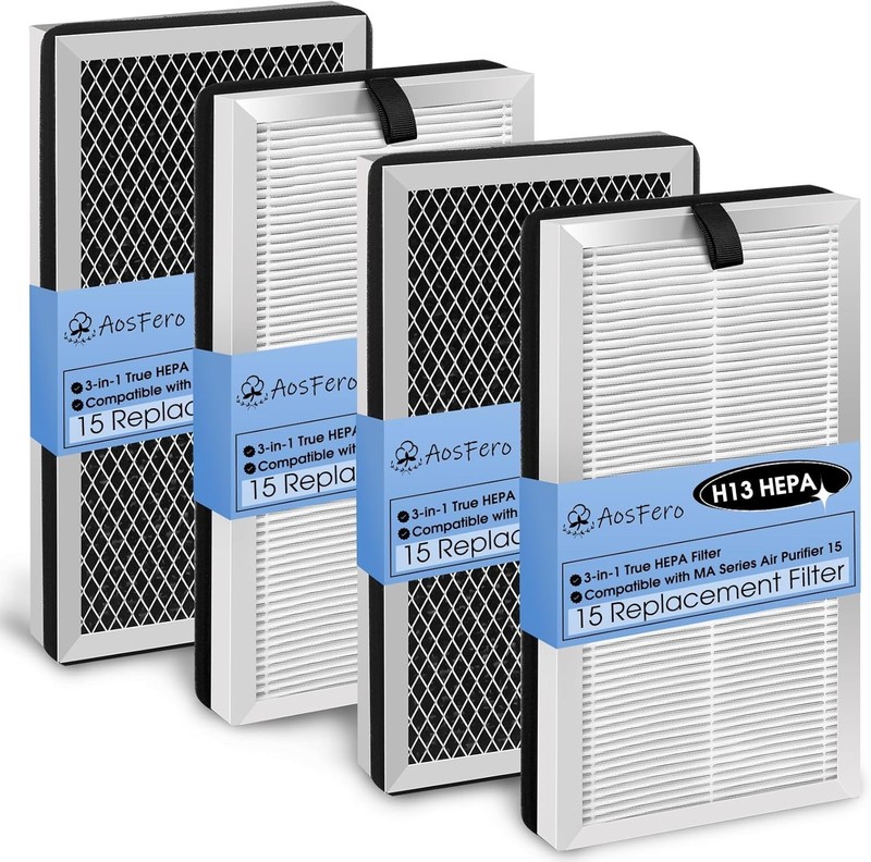 4-Pack 15 Replacement Filter Compatible with MA Series Air Purifier 15, 3-in-... gallery