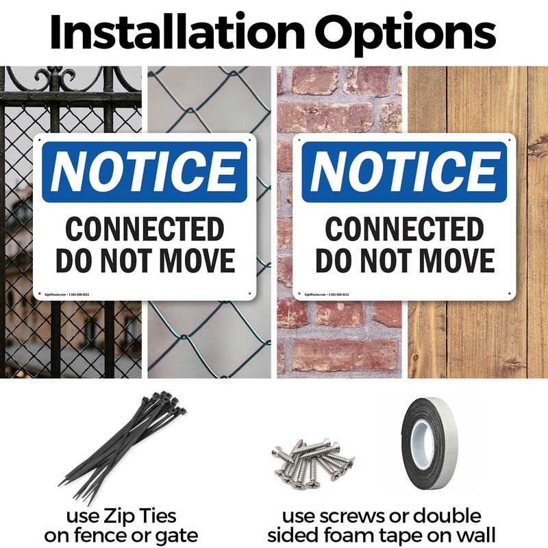 (2 Pack) Connected Do Not Move OSHA Notice Sign Decal Metal Plastic gallery