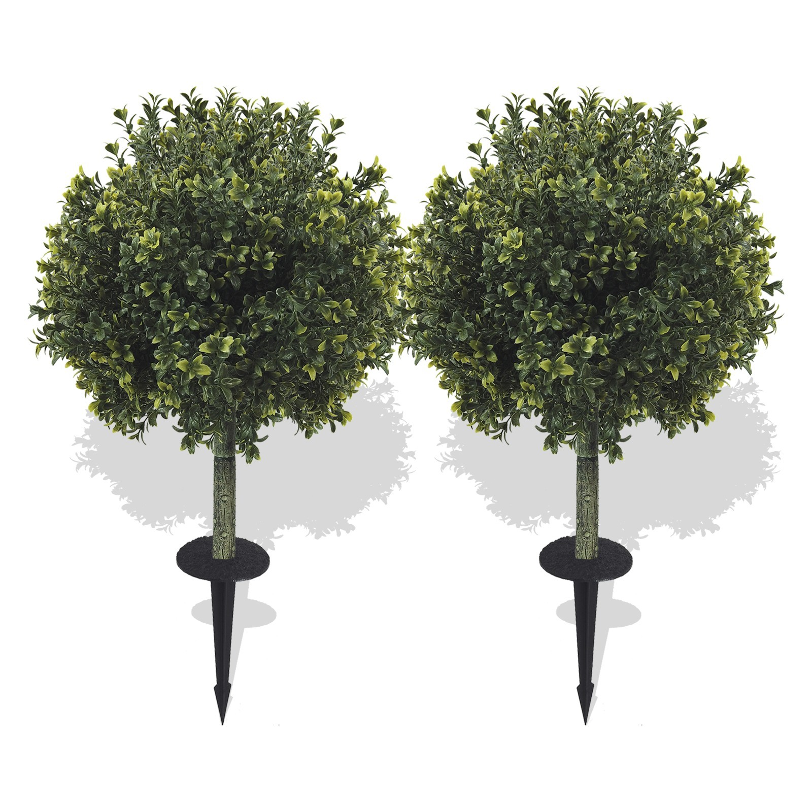 2 Pack Artificial Boxwood Topiary Ground Stake Fake Sphere Shrub Outdoor Garden gallery