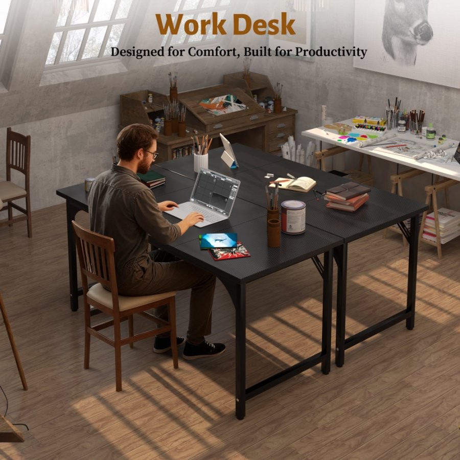 55 Inch Ergonomic Gaming Desk Gaming Table Computer Desk With 3-Piece Table Top gallery