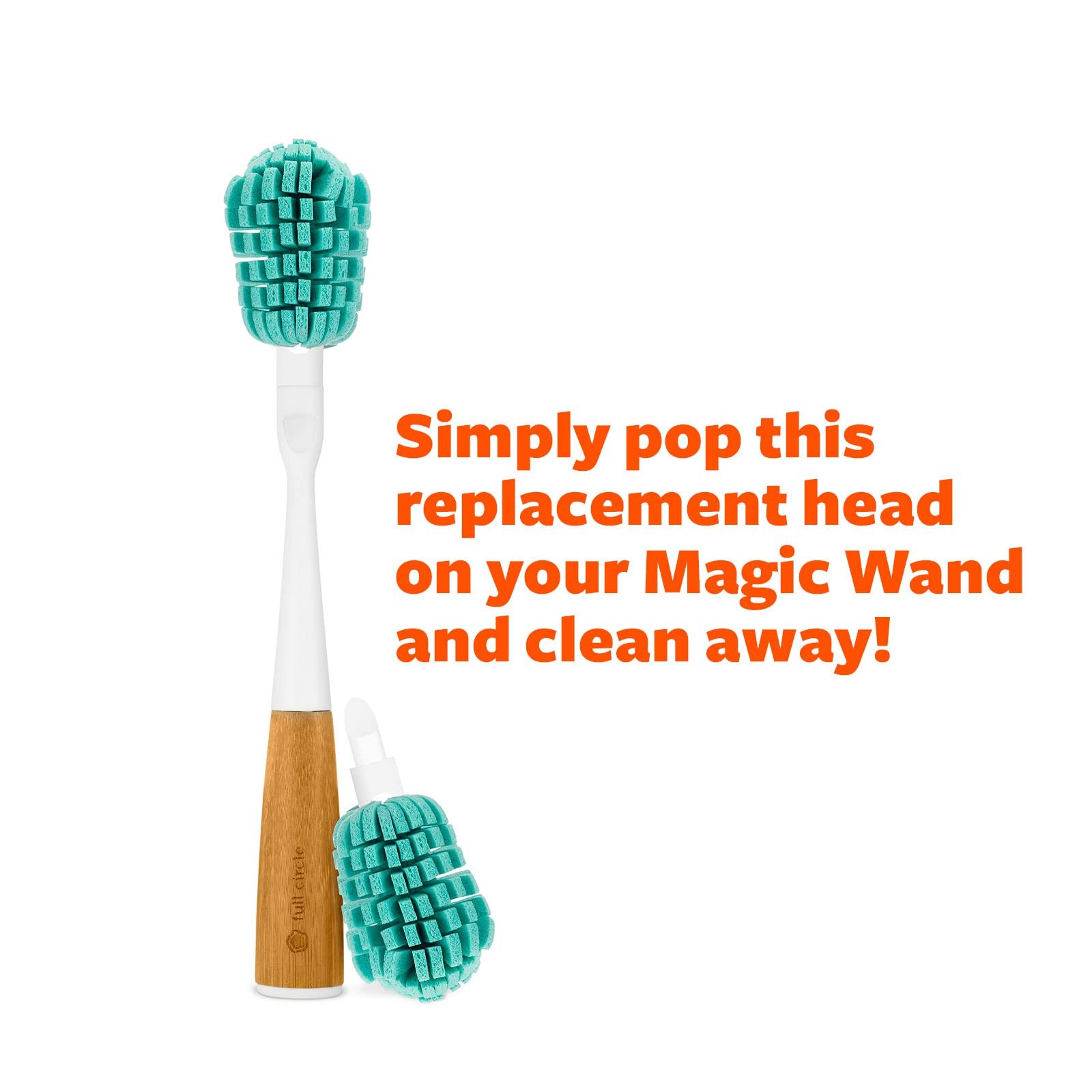Full Circle Magic Wand Replacement Head - Sponge 1 Count (Pack of 1), Teal gallery