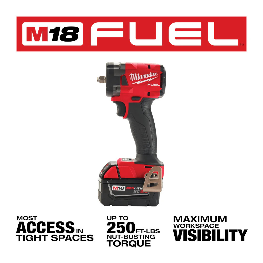 Milwaukee 2991-22 M18 FUEL 18V Compact Impact Wrench / Grinder Combo Kit gallery