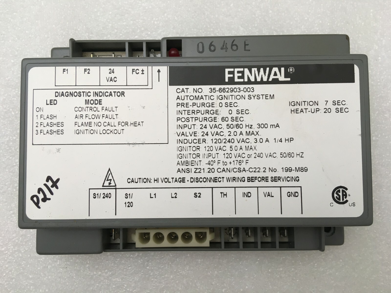 Fenwal 35-662903-003 Automatic Ignition Control used FREE ship. & returns #P217 gallery