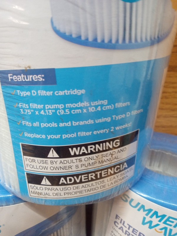 Summer Waves 4.13" x 3.75" Type D Universal Pool Filter Cartridges (6 Pack) gallery
