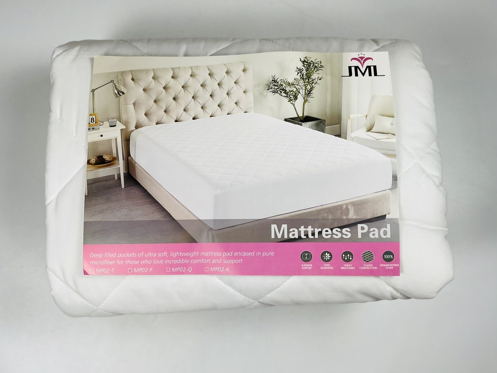 Full Size Quilted Mattress Cover Microfiber Hypoallergenic New Open Package gallery