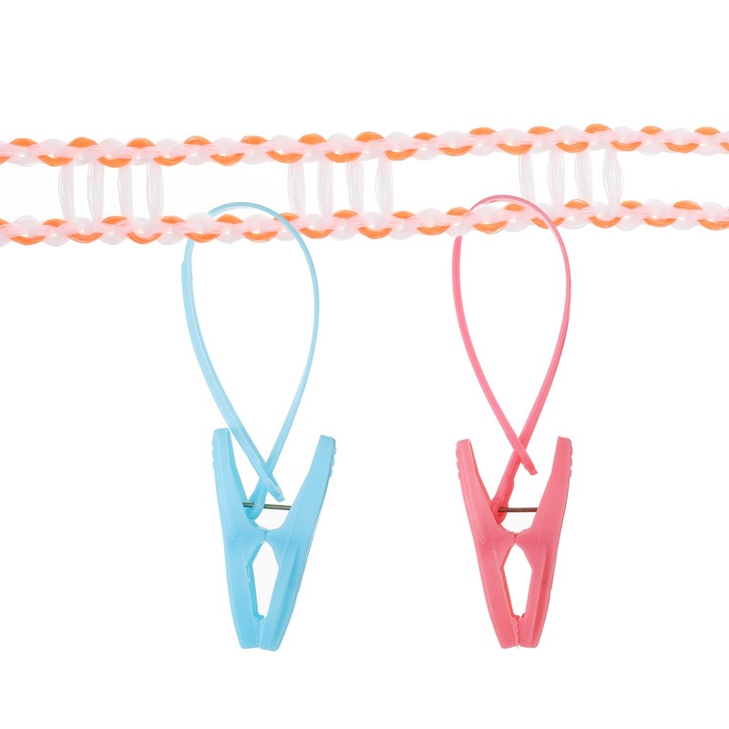 Windproof Clothesline, 5M 16.4ft Plastic Non-Slip Clothes Drying Rope, Orange gallery