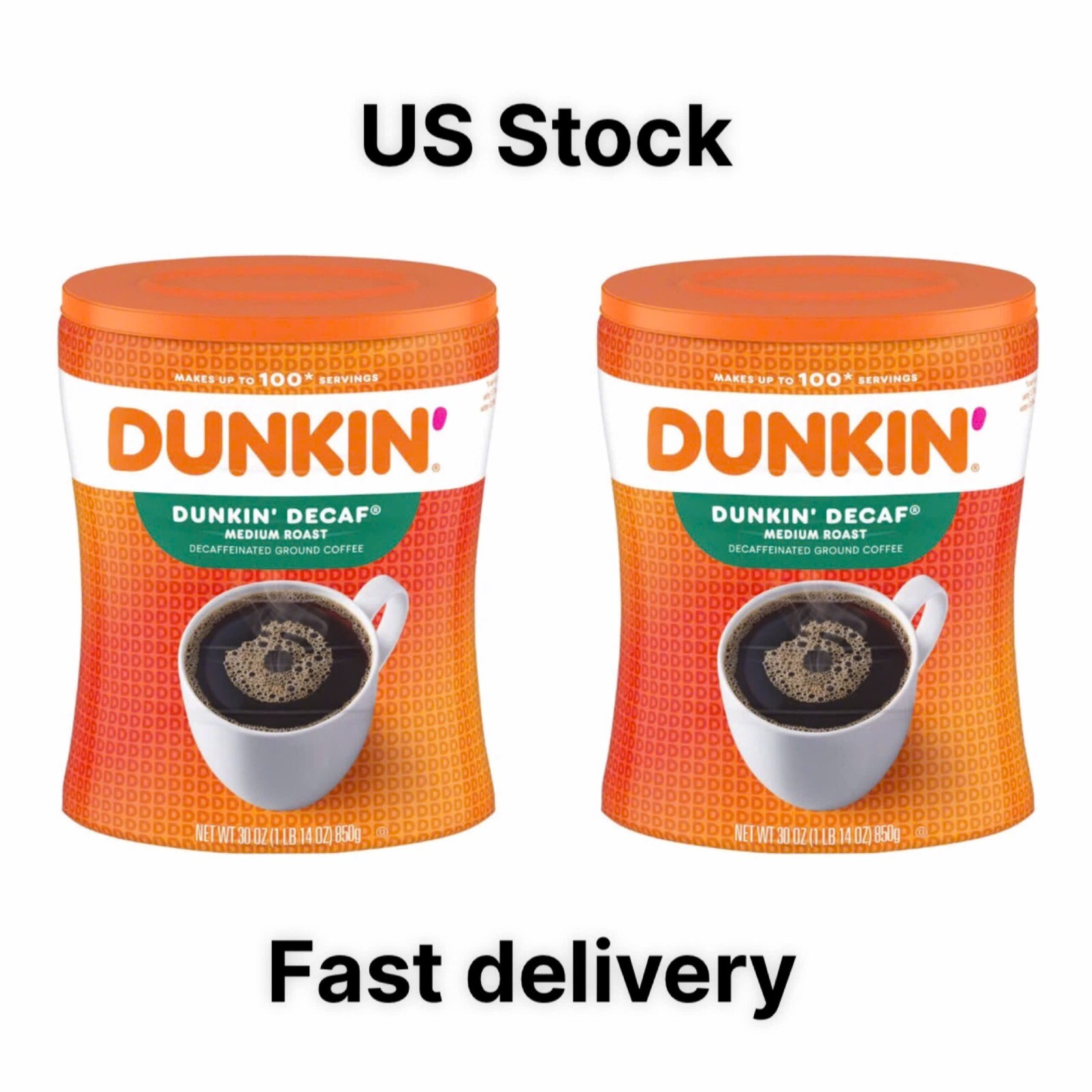 2 Pack - Dunkin' Original Blend Medium Roast Decaf Ground Coffee, 30 Oz. gallery