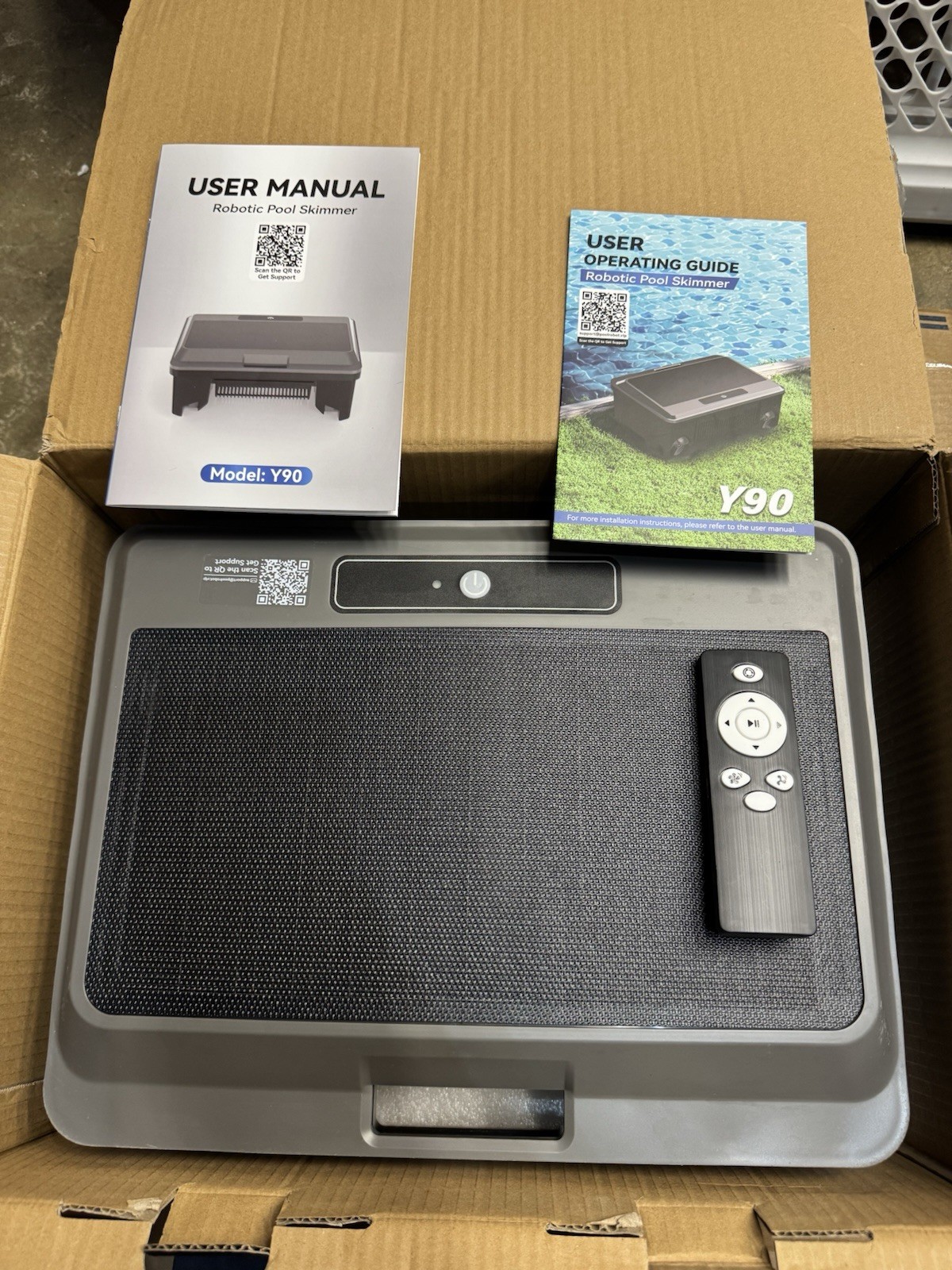 Robotic Pool Skimmer Y90 Solar Powered, Cordless Surface Cleaner w/ Remote Y90 gallery
