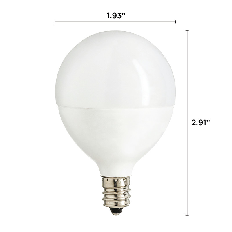 3 Pack LED G16.5 Globe Light Bulb 5W =40W Dimmable Candelabra E12 Vanity Frosted gallery