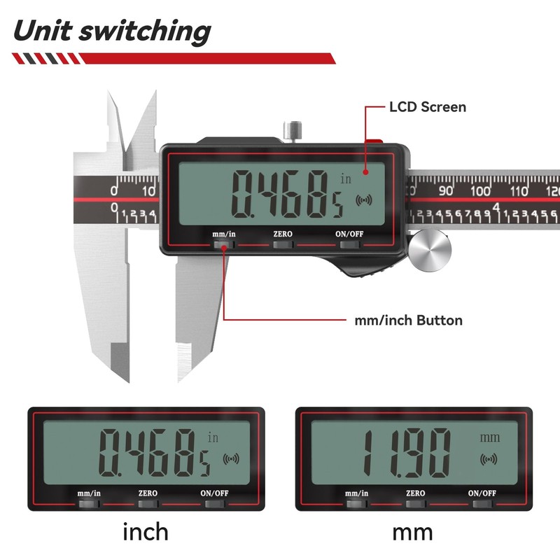 Wireless Digital Caliper 0-6 Inch/150mm, Wireless Data Transfer to Excel/Phon... gallery