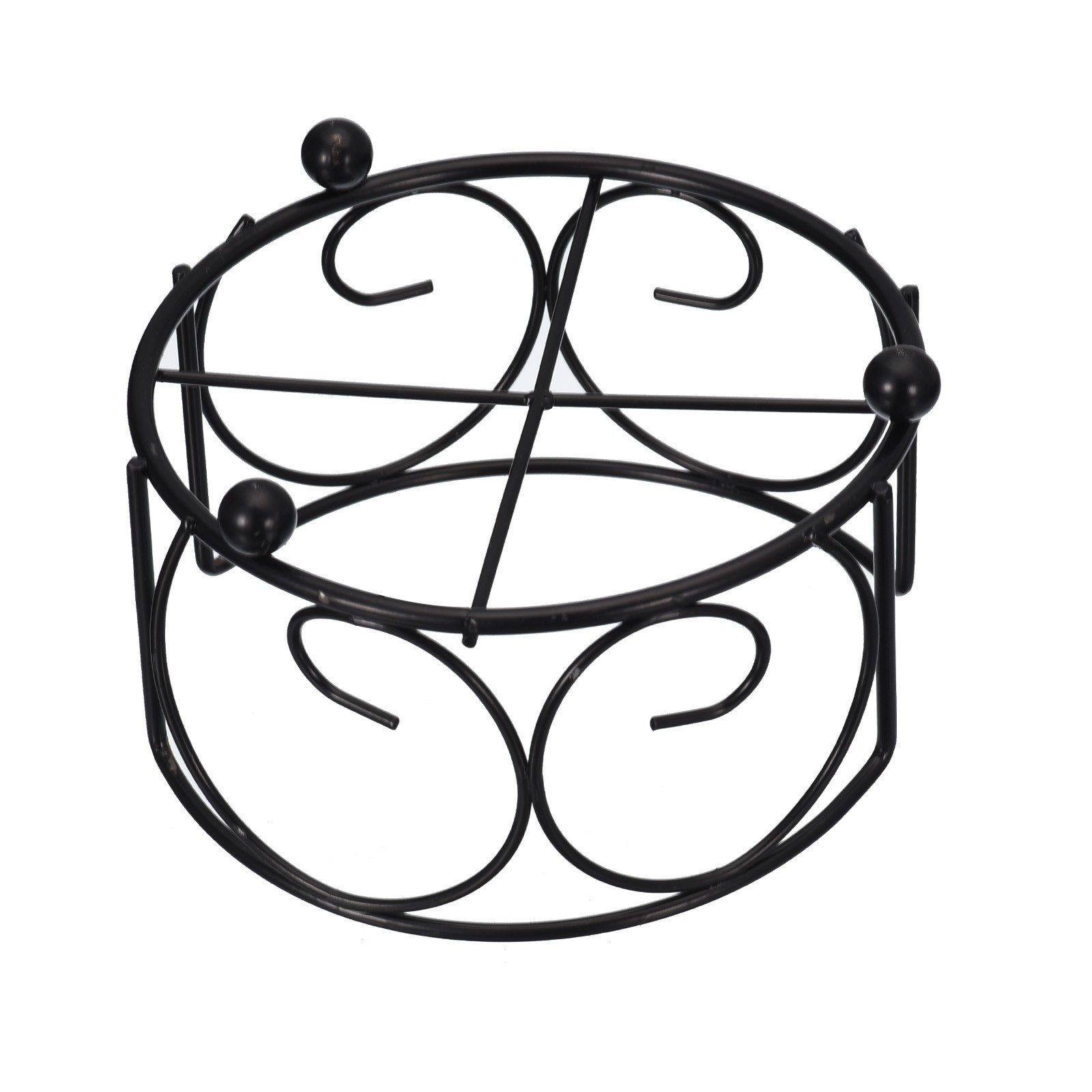 Coaster Holder, 1pcs 4.25" - Metal for Round Coasters, Holds 6 Coasters (Black) gallery