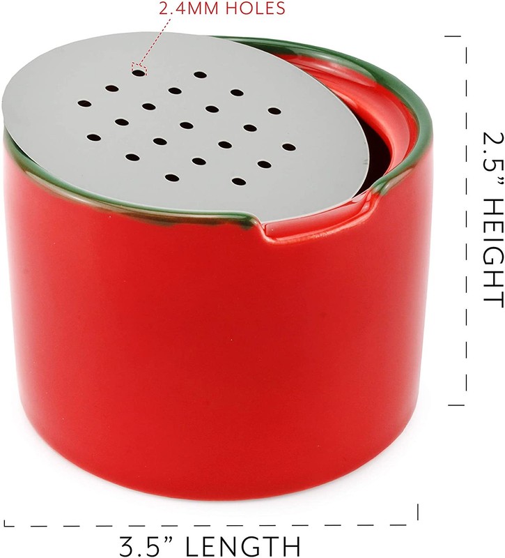 Fruit Fly Traps 2pk; Empty Ceramic Red Fly Gnat Catchers w/ Vented Lids gallery