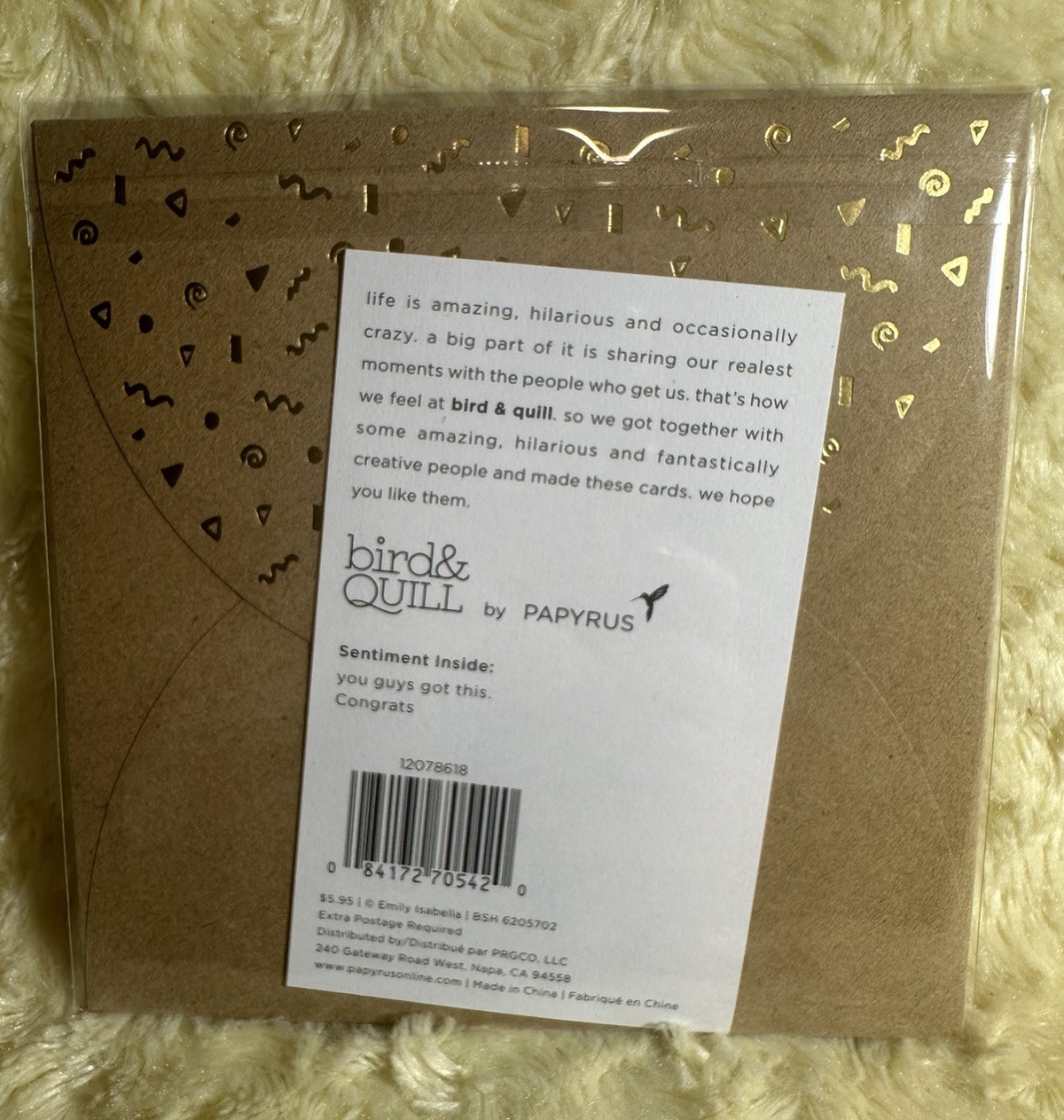 Papyrus Bird & Quill BABY SHOWER Card Don't Name Baby Atticus or Pomegranate gallery