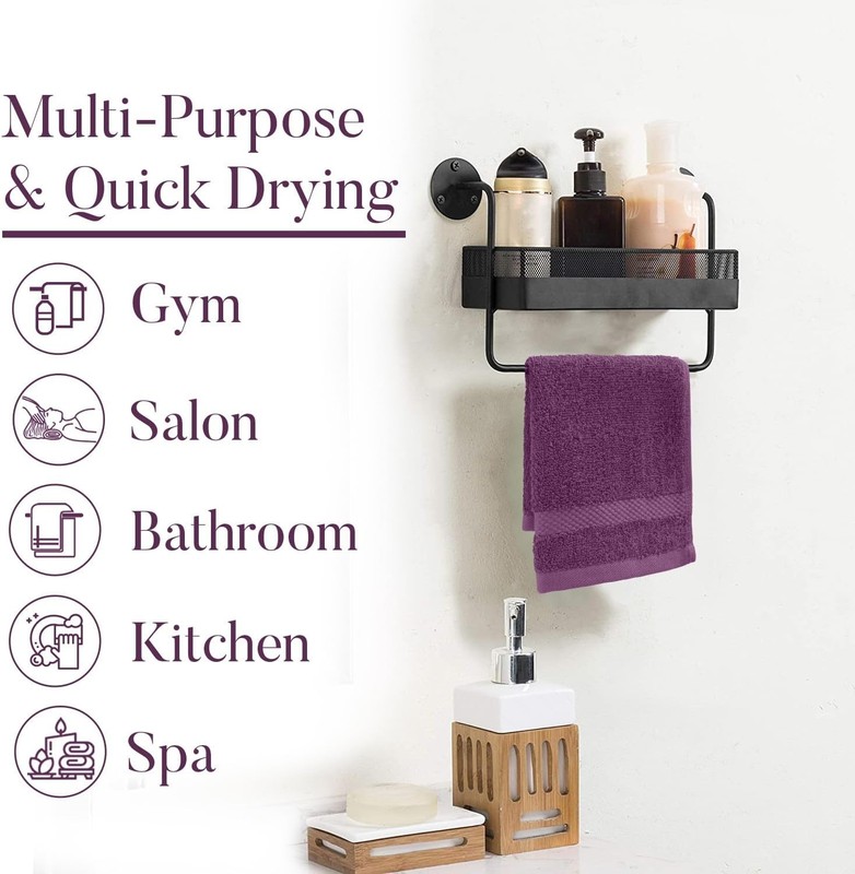 12-Pack 100% Cotton Purple Passion Face Towels for Bathroom - Reusable Face ... gallery