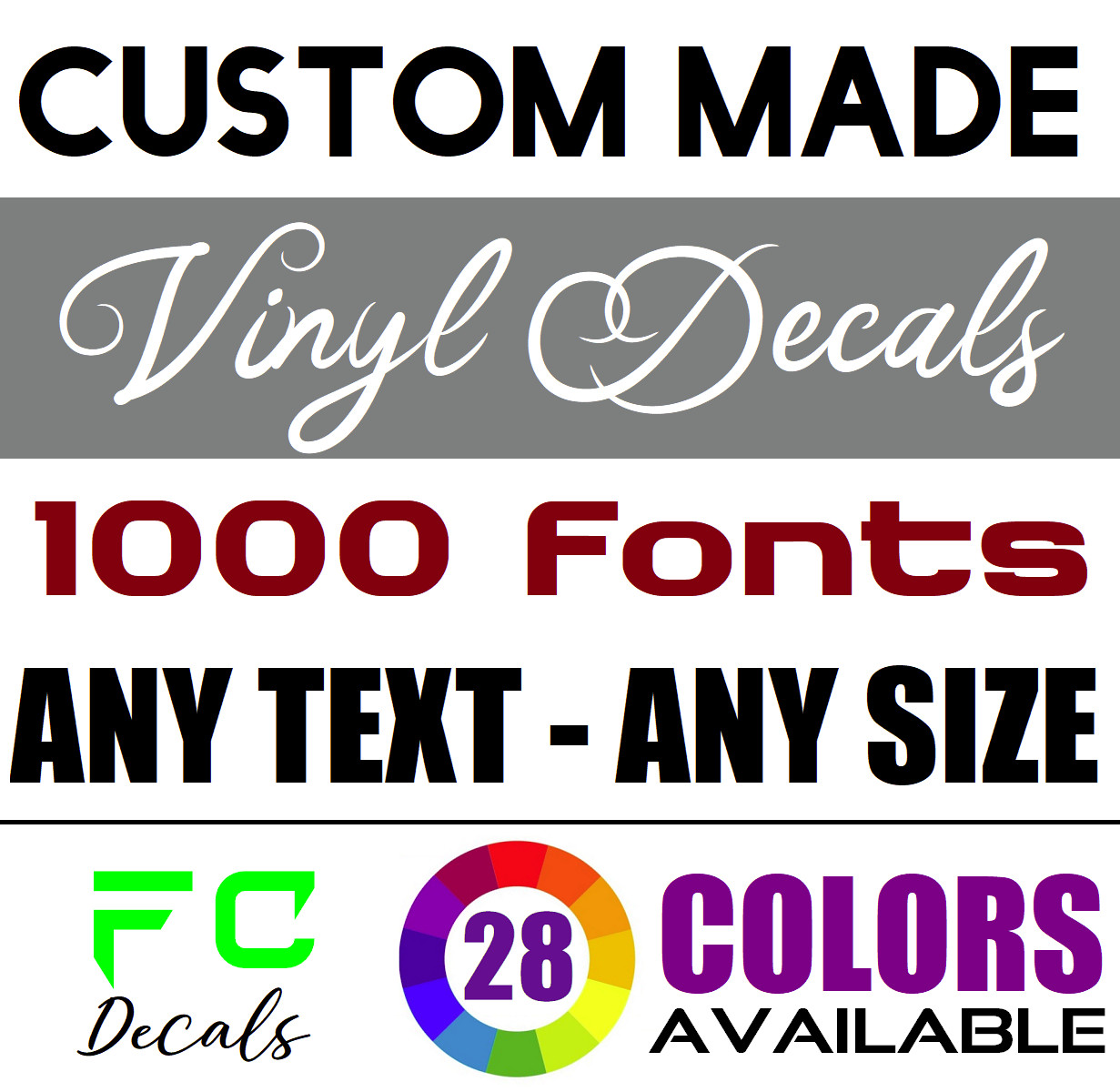 Custom Text Vinyl Lettering Sticker Decal Personalized ANY TEXT - ANY NAME [A17 gallery