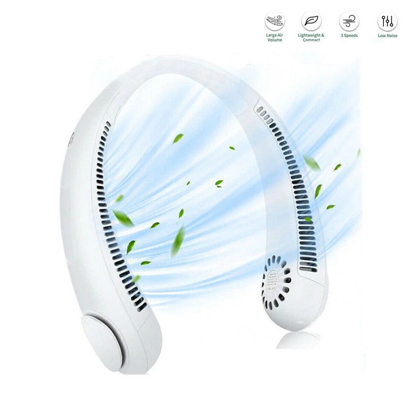 Portable Neck Fan Cooling Rechargeable Bladeless Fan Hands-Free USB Air Cooling gallery