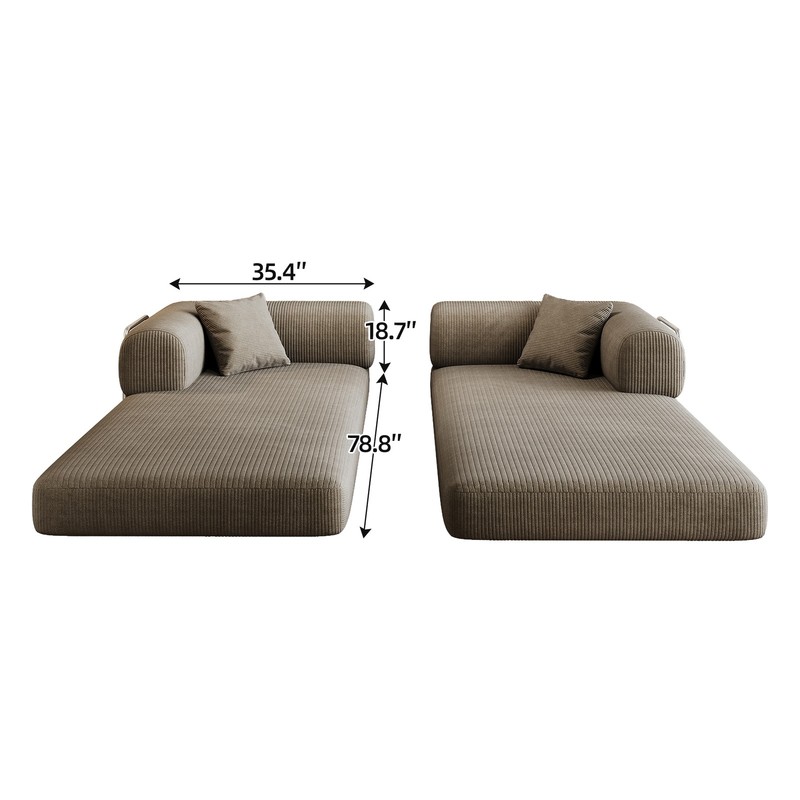 78.8" Compression Sofa Convertible Floor Sofa Bed Pillow Back Support Armrest gallery
