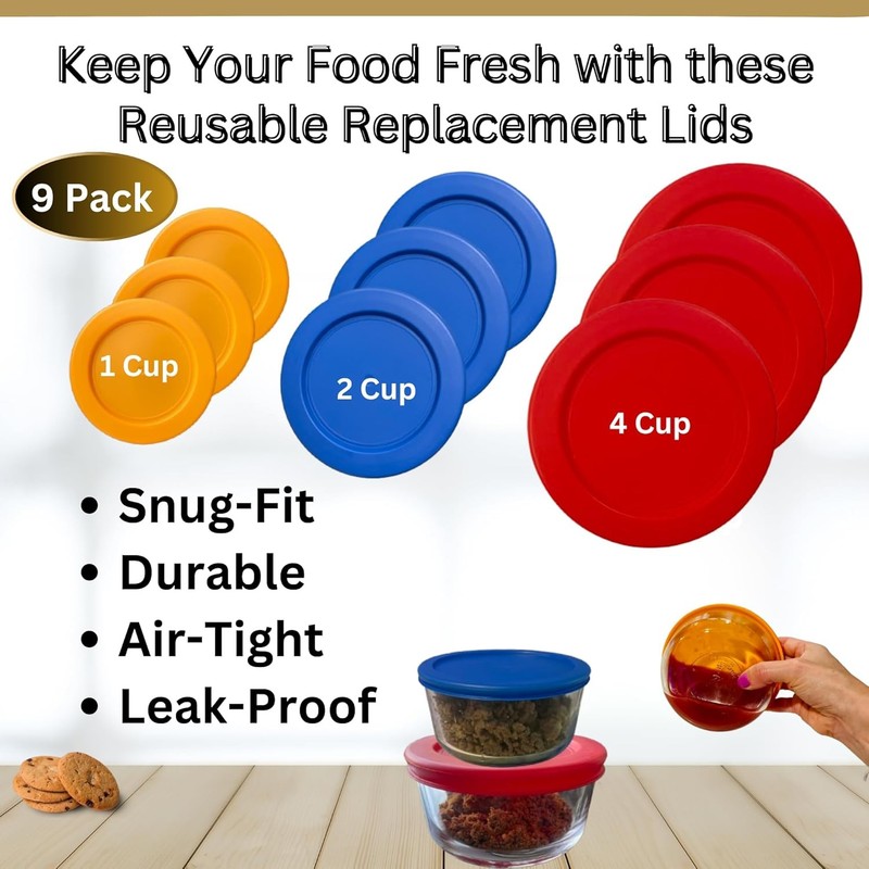 Blue, Red Replacement Lids/Covers for Pyrex, Anchor Hocking & KlareWare gallery