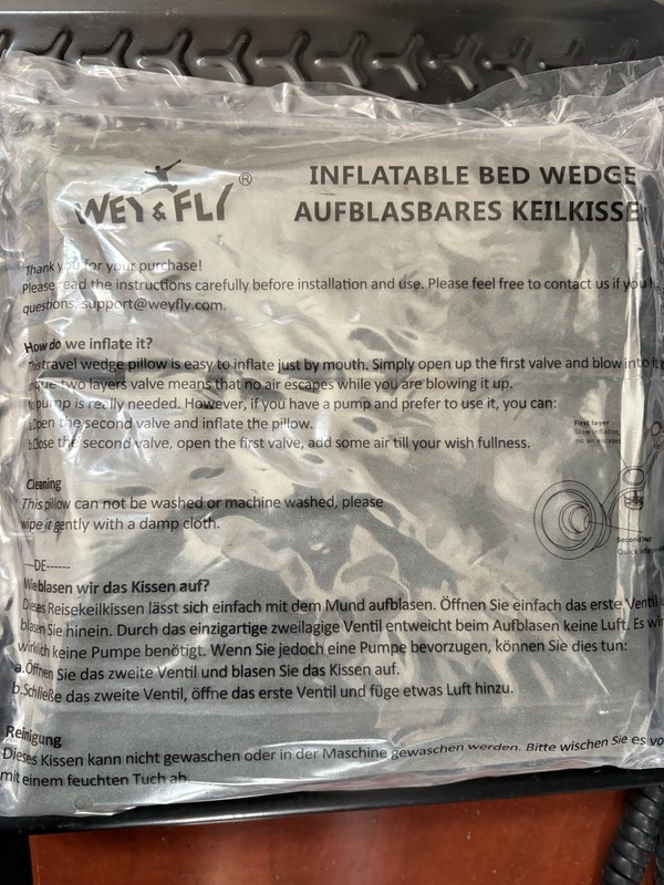 WEY&FLY Inflatable Wedge Pillow - Lightweight and Portable, Fast Inflating/Defla gallery