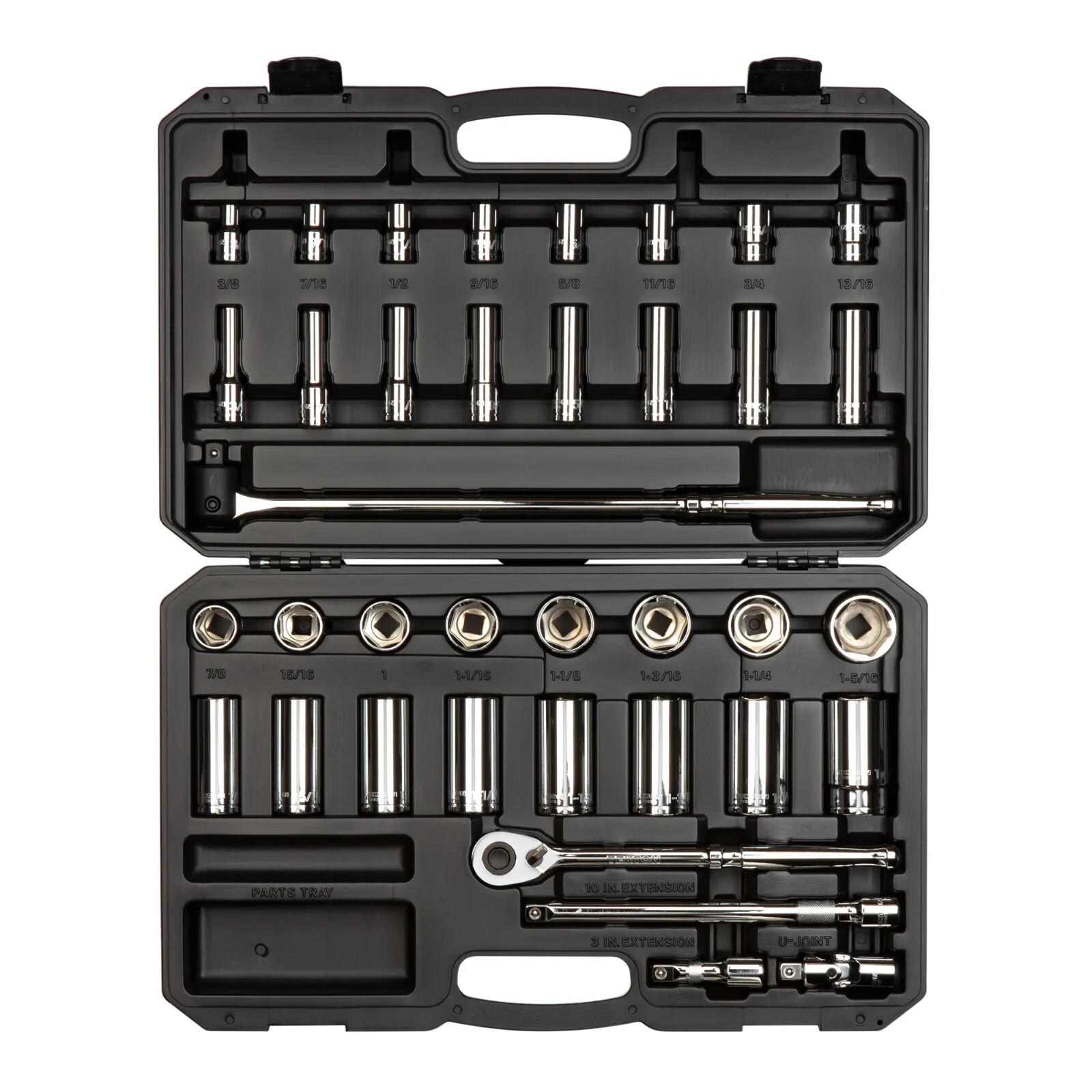 1/2 Inch Drive 6-Point Socket and Ratchet Set with Case, 37-Pc. 3/8 - 1-5/16 in gallery