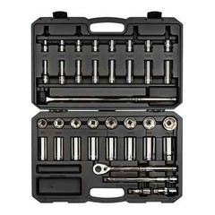 1/2 Inch Drive 6-Point Socket and Ratchet Set with Case, 37-Pc. 3/8 – 1-5/16 in