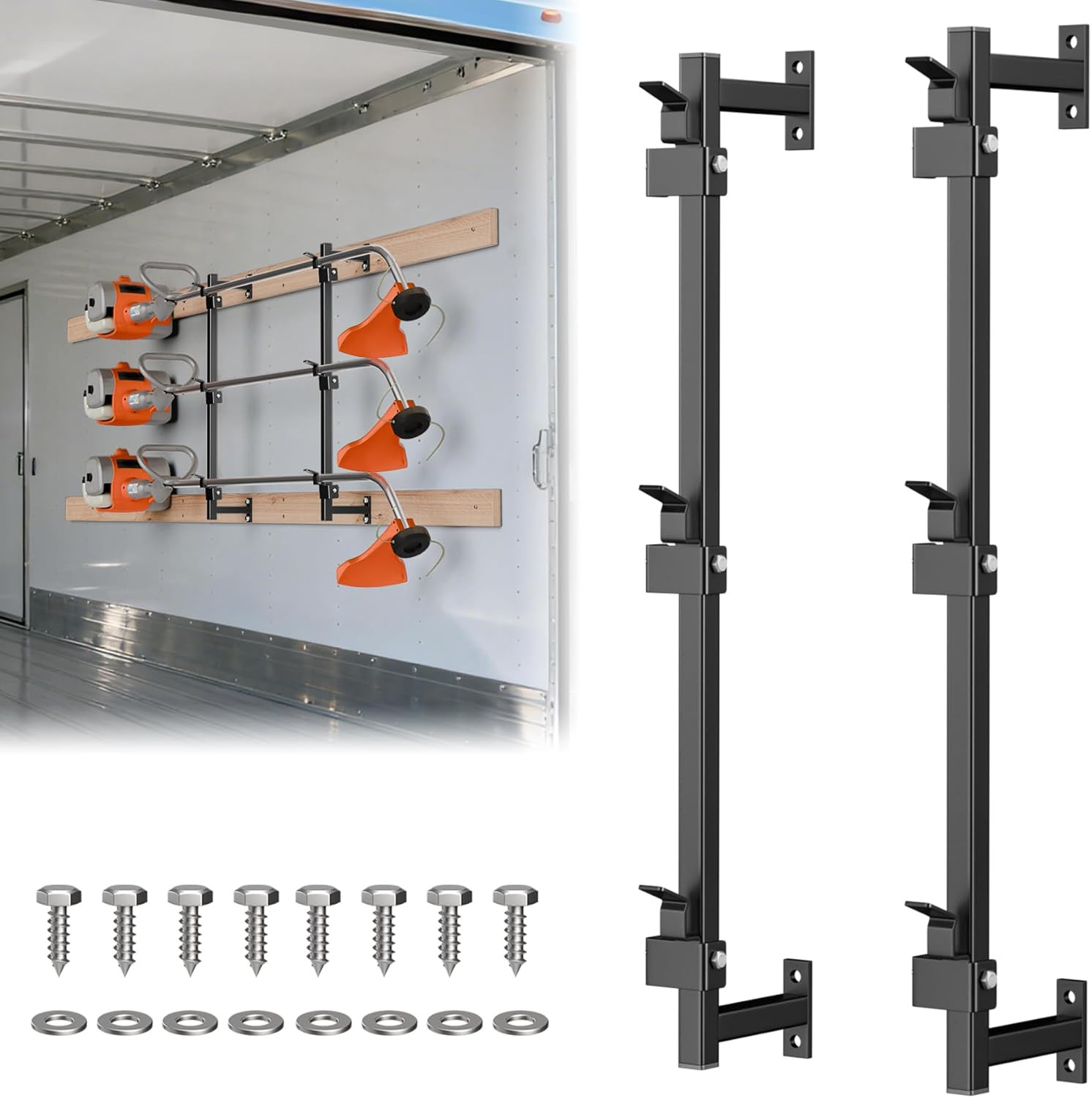 Weed Eater Rack for Enclosed Trailer,Landscape Trimmer Racks,Weed Eater Rack&Han gallery