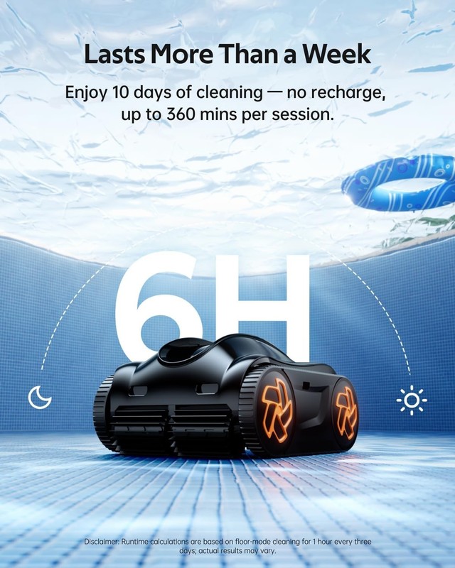 iGarden Pool Cleaner K60, 6H Runtime Cordless Robotic Pool Vacuum gallery