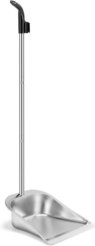 Dust Pans with Long Handle - 35”Heavy Duty Metal Upright Stand Up Dustpan - Long gallery