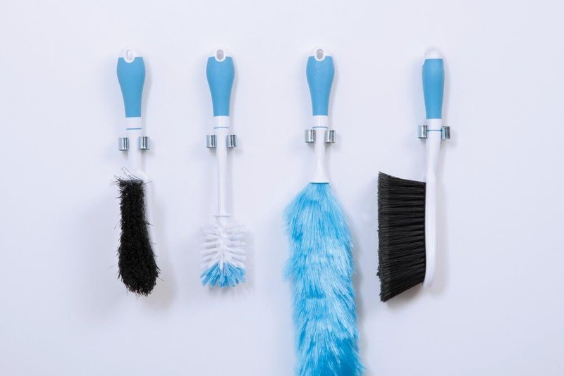 Holder Broom Mop Wall Mounted Rack Clips Grip Long Handled Tools Hanger Metal gallery