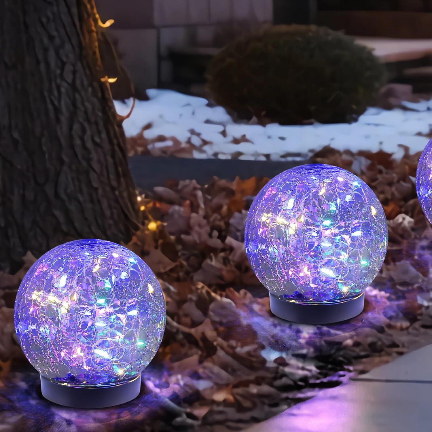 2Pack Solar Globe Lights Outdoor Waterproof-Solar Balls-Solar Garden Lights-Orbs gallery