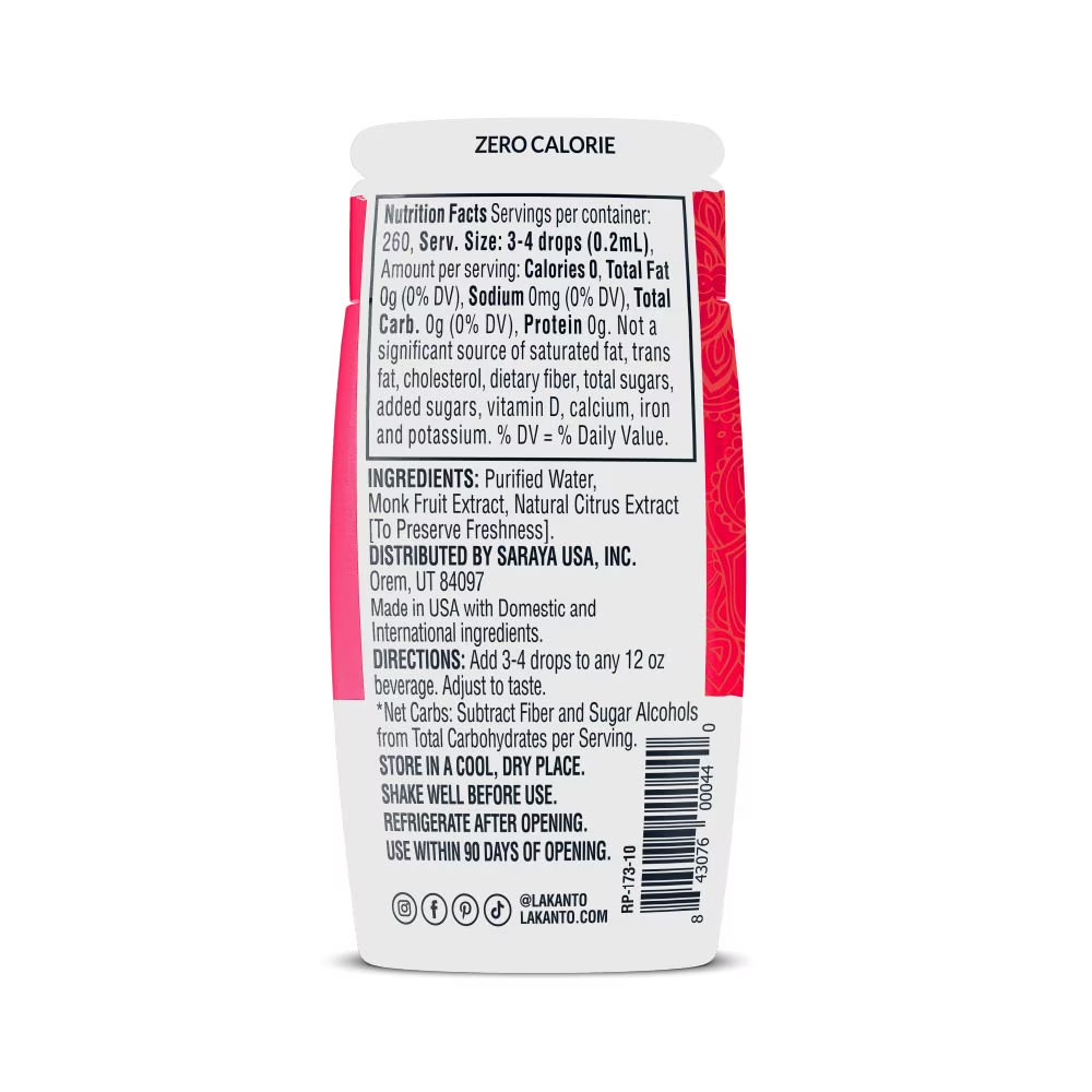 Lakanto Original Liquid Monk Fruit Extract Drops, 1.76 fl oz, 1 Count gallery