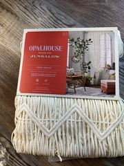 Opalhouse Jungalow Sheer Zig Zag Macrame 2 Panels Curtain 58×84 Inches New
