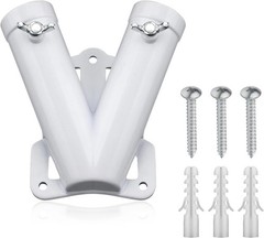 Double Flag Pole Bracket Holder, V Shape Sturdy Aluminum Alloy Flagpole Wall …