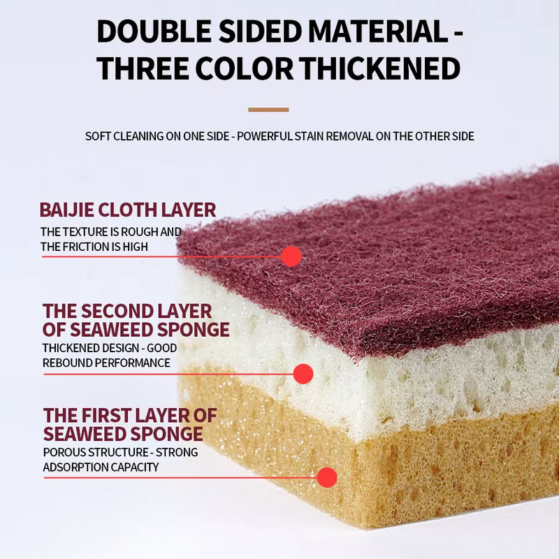 High Density Sponge Cleaning Cloth, Dishwashing Cloth, Non Greasy Kitchen and Ca gallery