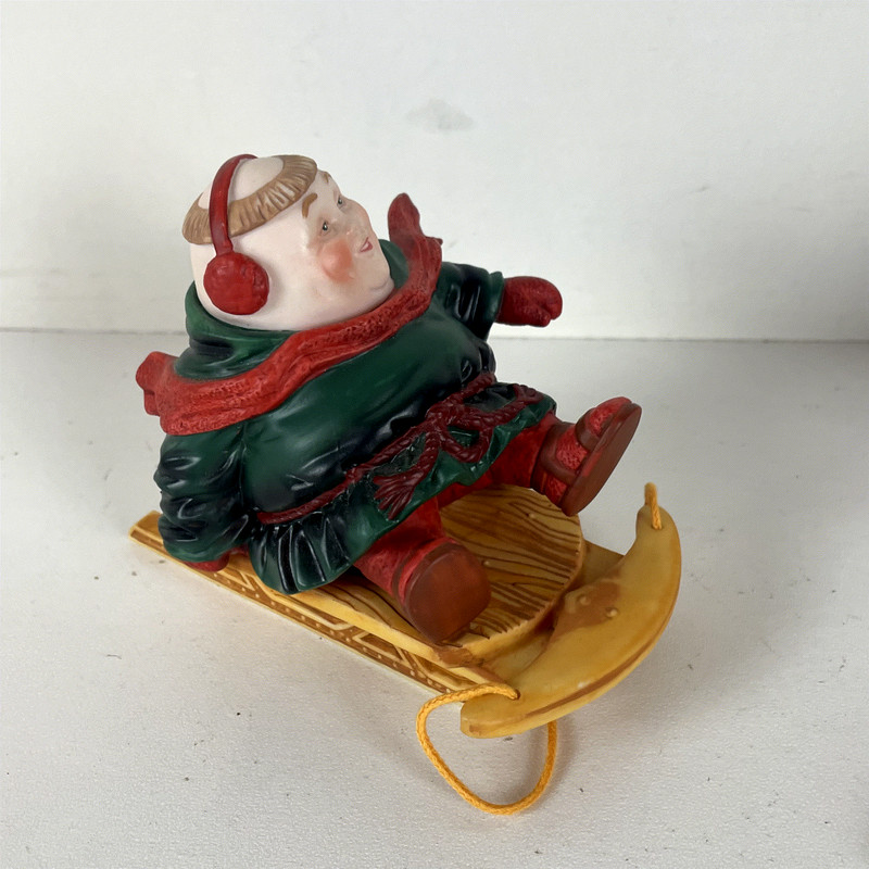 Dept 56 Solomon the Sledder MerryMakers Christmas Figurine 5in Ceramic gallery