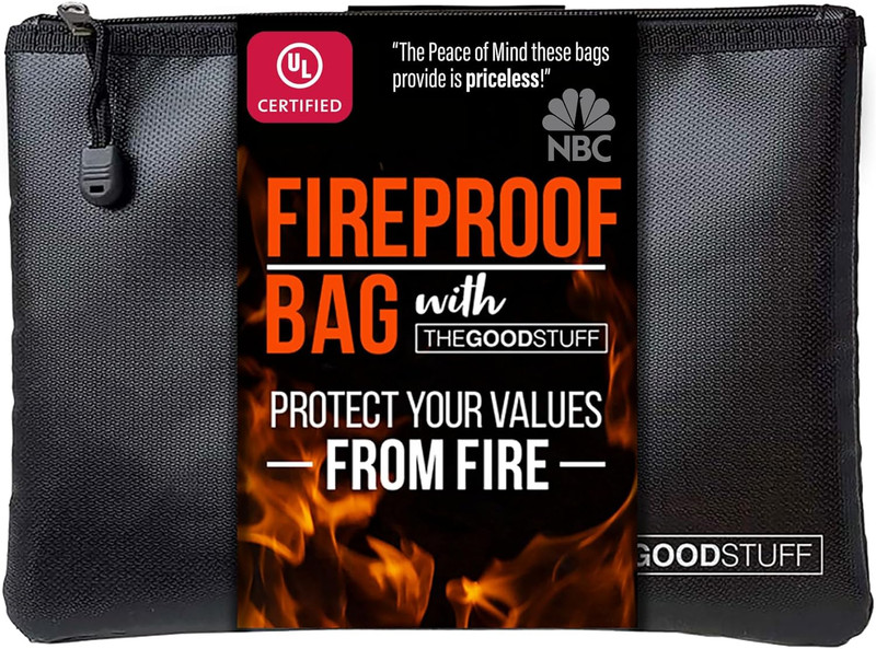 Fire Resistant Document Bag Water Resistant Zipper Cash Passports Papers 10"X13" gallery