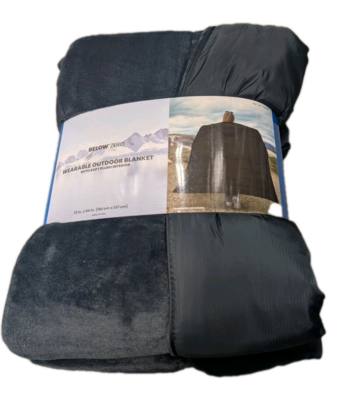 Below Zero Wearable Outdoor Blanket With Soft Plush Interior 72" X 54" gallery