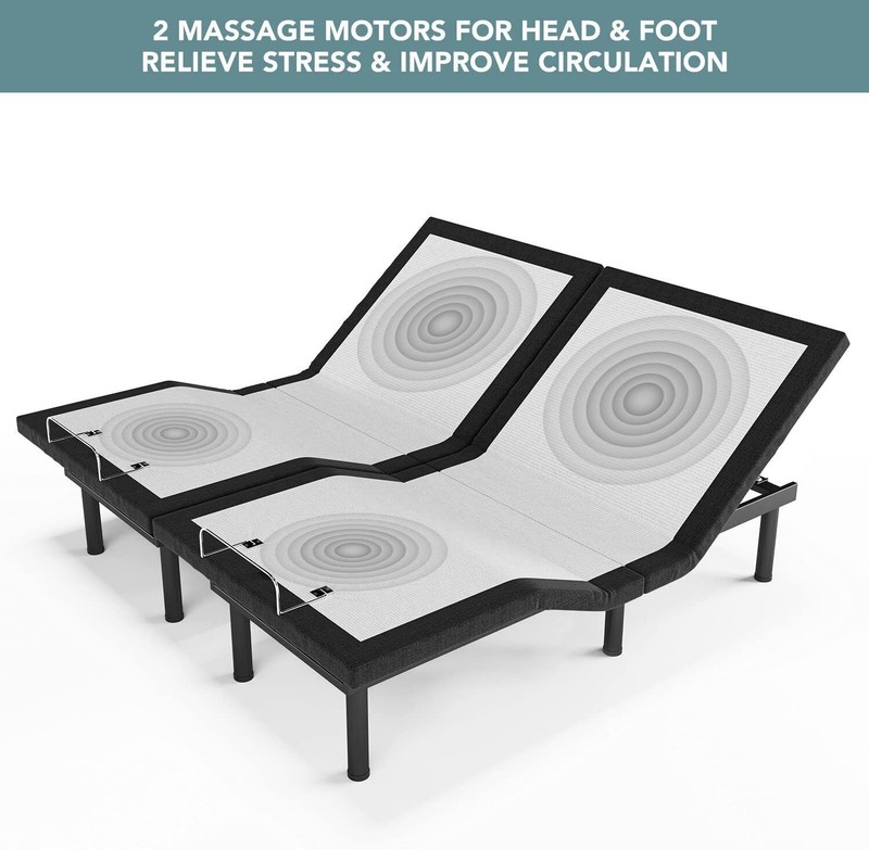 Furgle Adjustable Bed Frame Base Stress Massage Wireless Remote Dual USB & Motor gallery