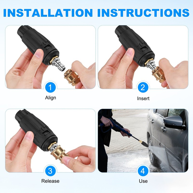 6-Pack Adjustable Pressure Washer Tips, Mult-Angles Nozzle, 2.5GPM [Multicolor] gallery
