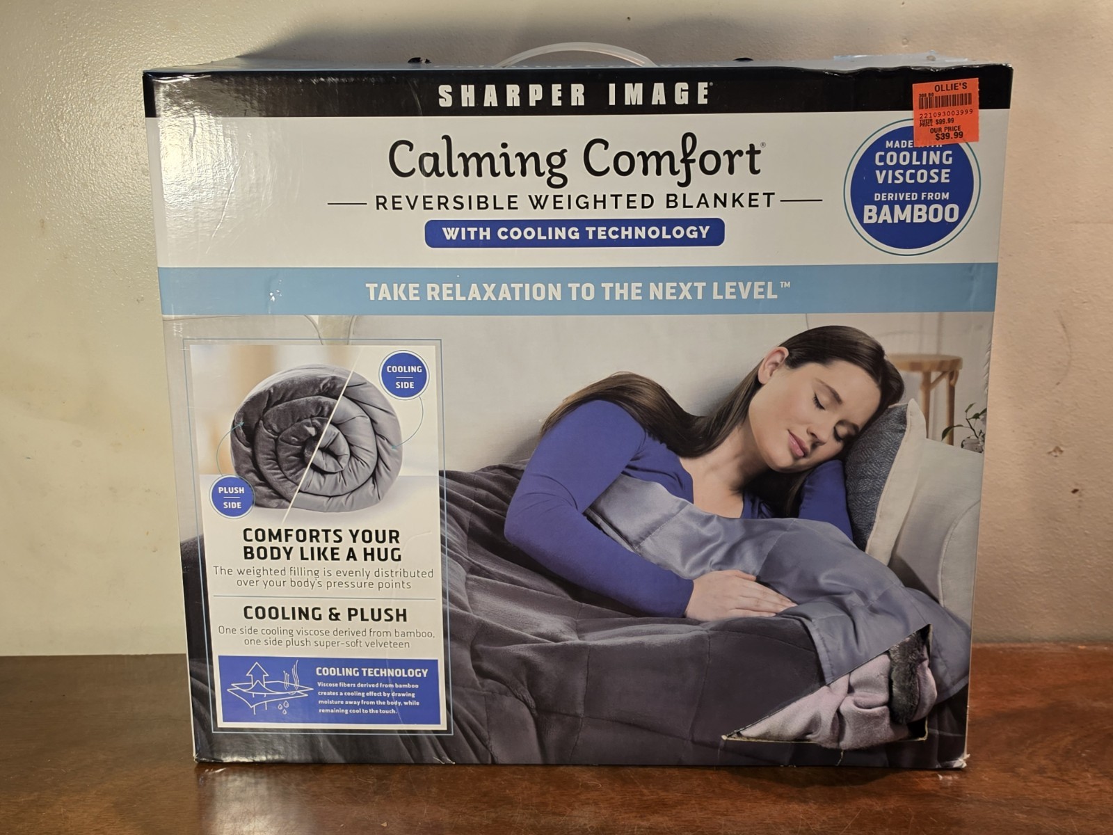NEW! SHARPER IMAGE CALMING COMFORT 12 POUND REVERSIBLE WEIGHTED BLANKET gallery
