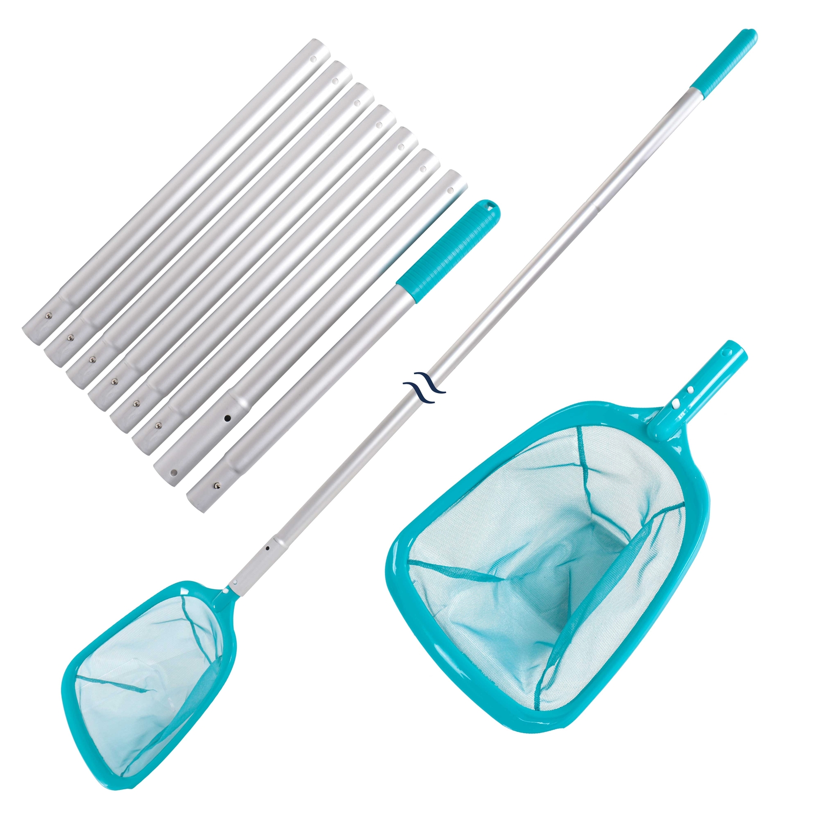 11.5 Ft Swimming Pool Leaf Skimmer Net, Telescopic Aluminum Pole, 6" Fine Mesh gallery