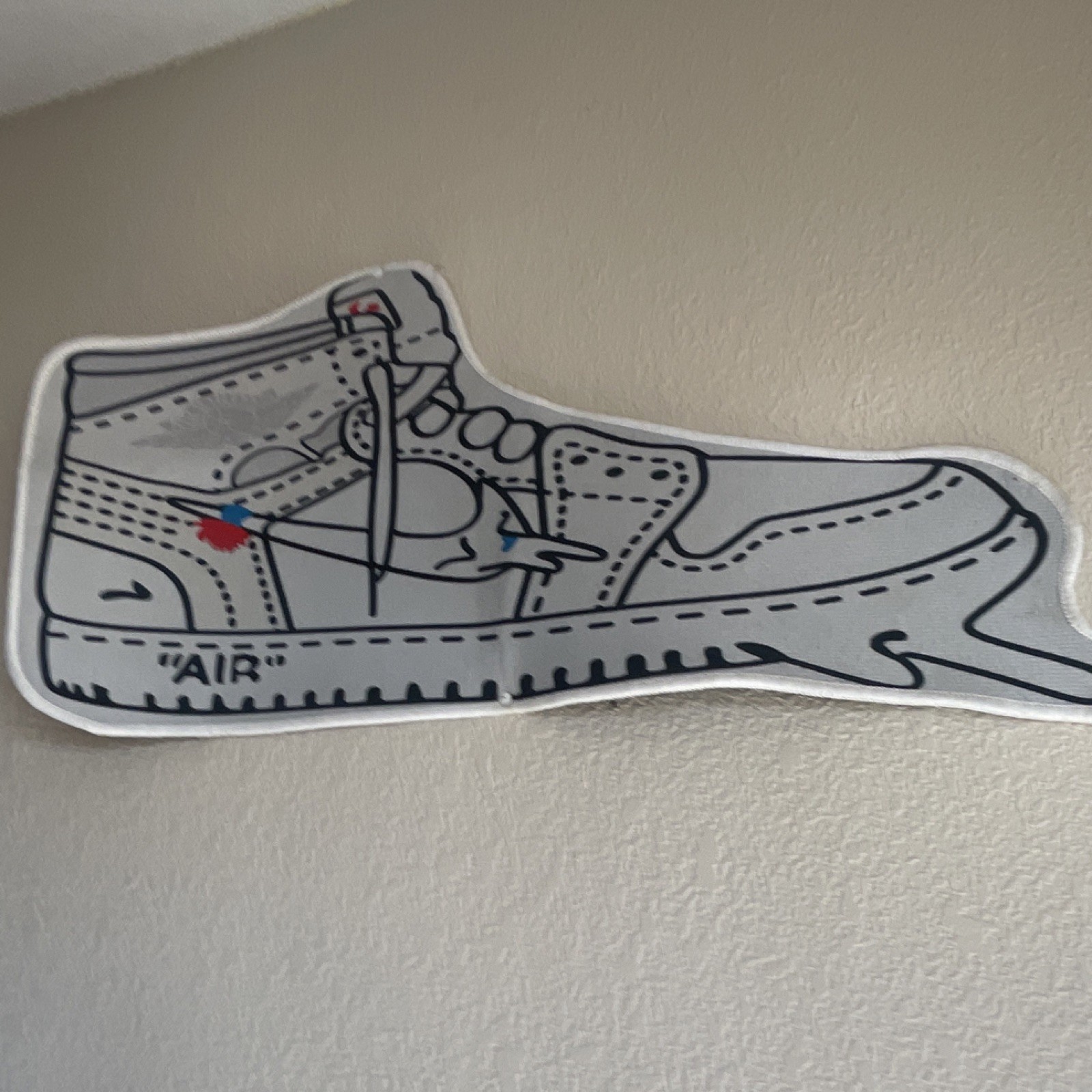 Sneaker Shaped Area Rug Gray Black White Modern Design for Any Room gallery